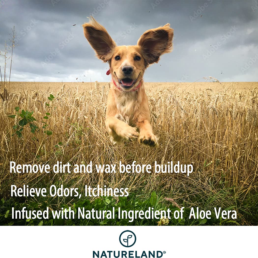 [150 pcs Extra-Large] Natureland Dog Ear Wipes - Extra Large Pads [170%] - Otic Cleaning Wipes for Infections and Controlling Ear Infections and Ear Odor in Pets - image 6