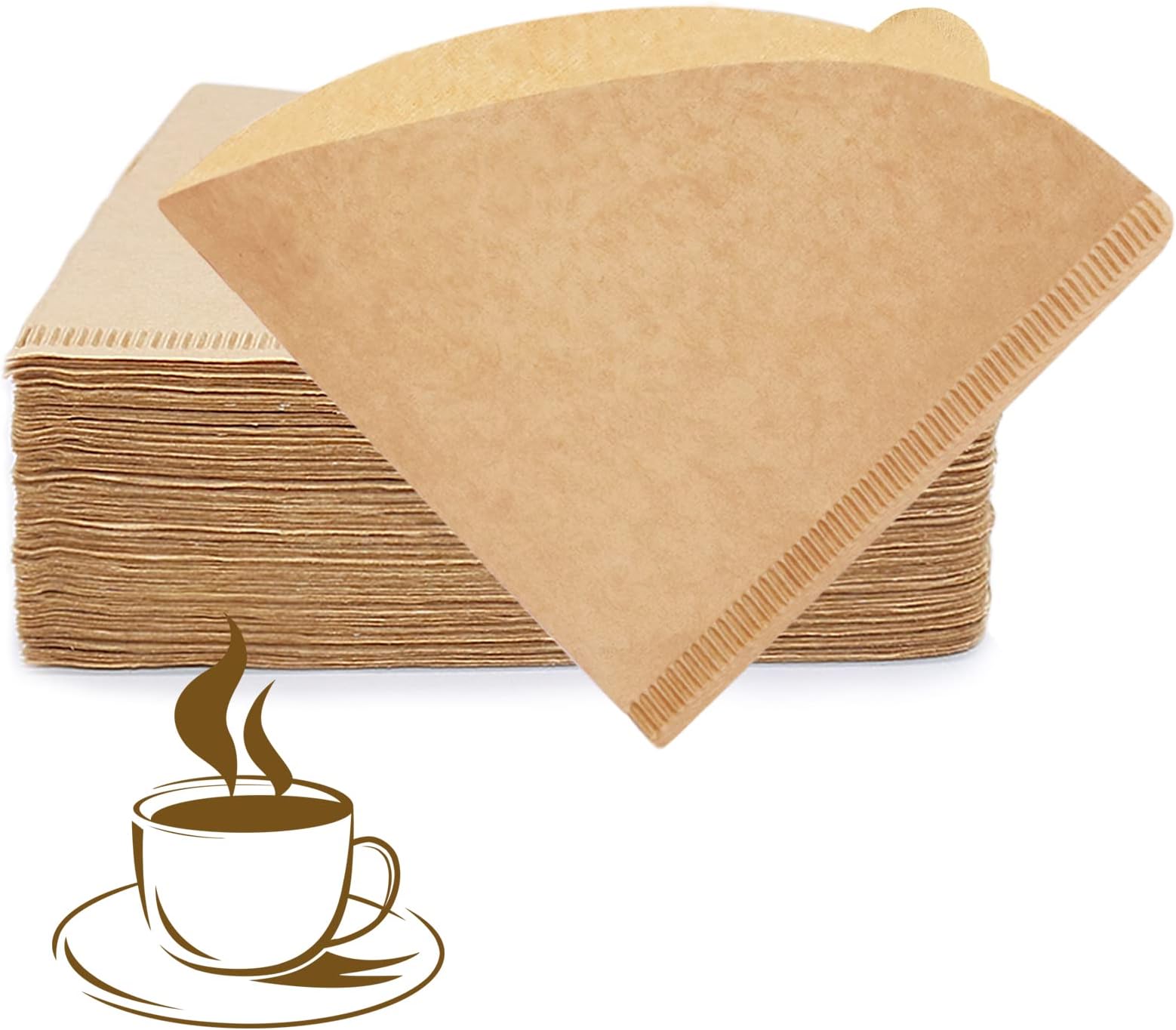 YQL Coffee Filter Paper,Size02 200 Count Natural Unbleached Disposable Coffee Filters Paper Fit for Drip Coffee Dripper