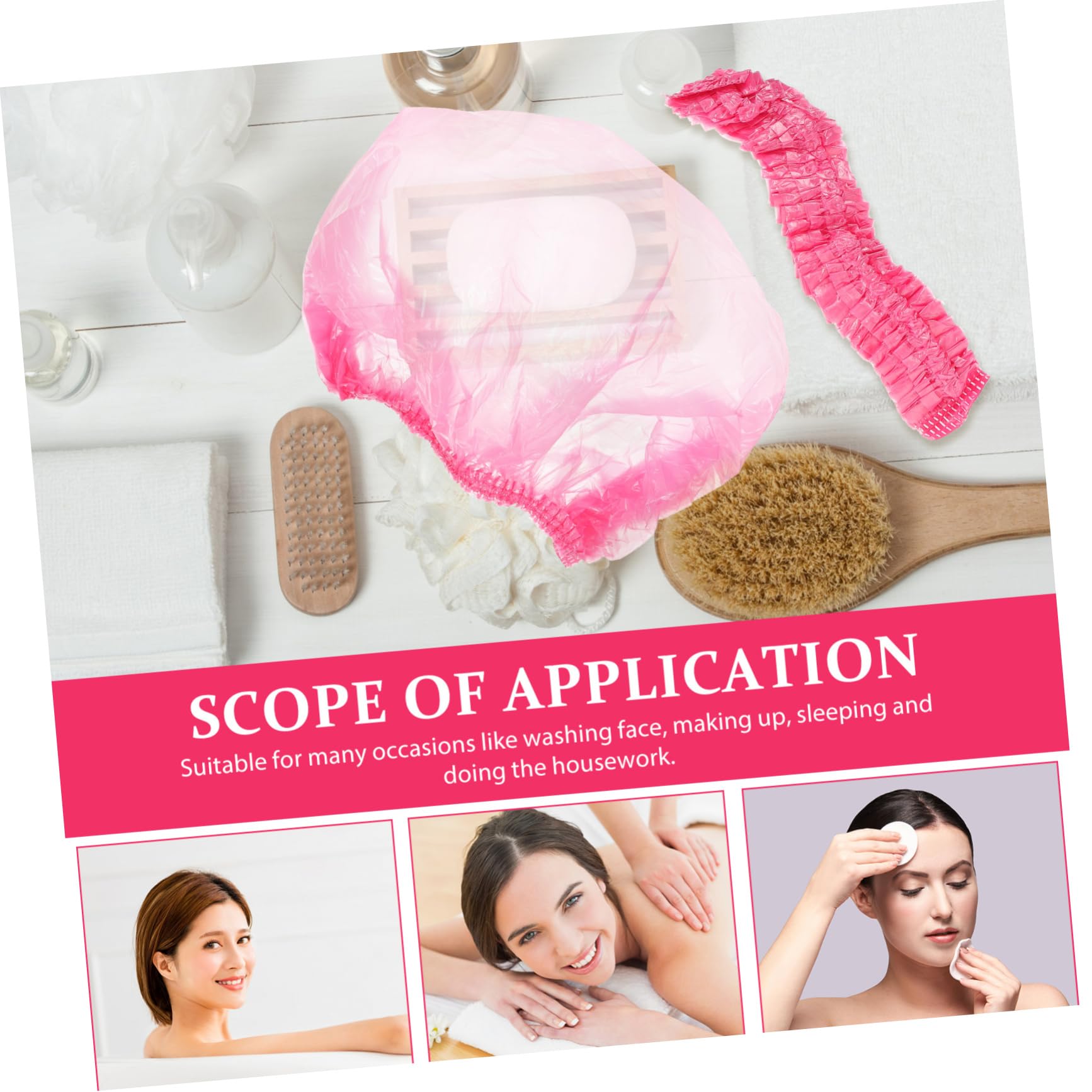 CALLARON 500piezas Gorros De Ducha Desechables Para Mujeres Cabello Baño Elásticos Prácticos