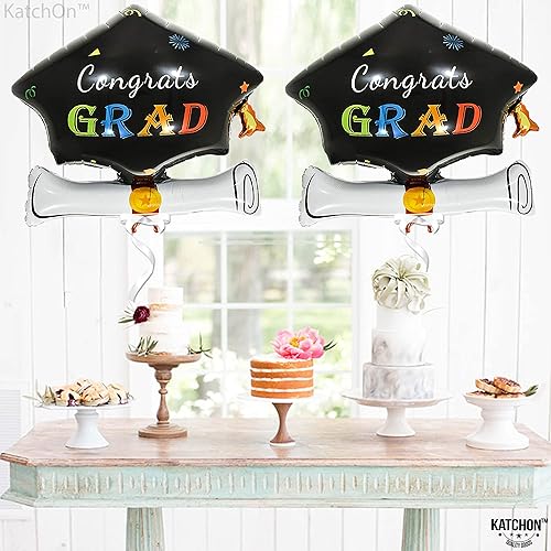 Miniatura 9 de KatchOn, Globos de graduación multicolor de felicitaciones 2024  Paquete de 8  Globos de aluminio 2024 con globos de discoteca de graduación para