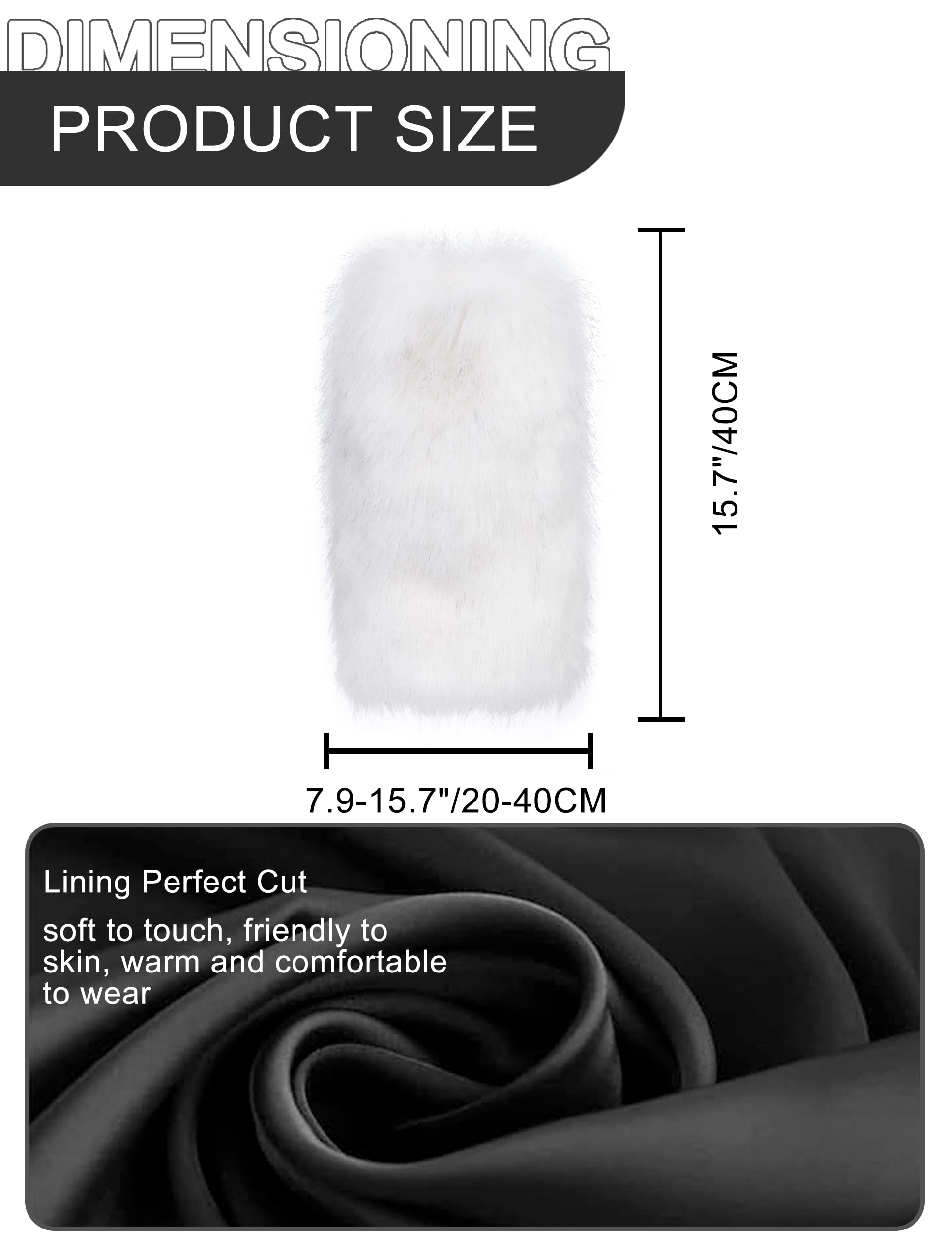 LA CARRIE Calentadores de piernas de piel sintética para mujer, calcetines largos y peludos para botas de invierno