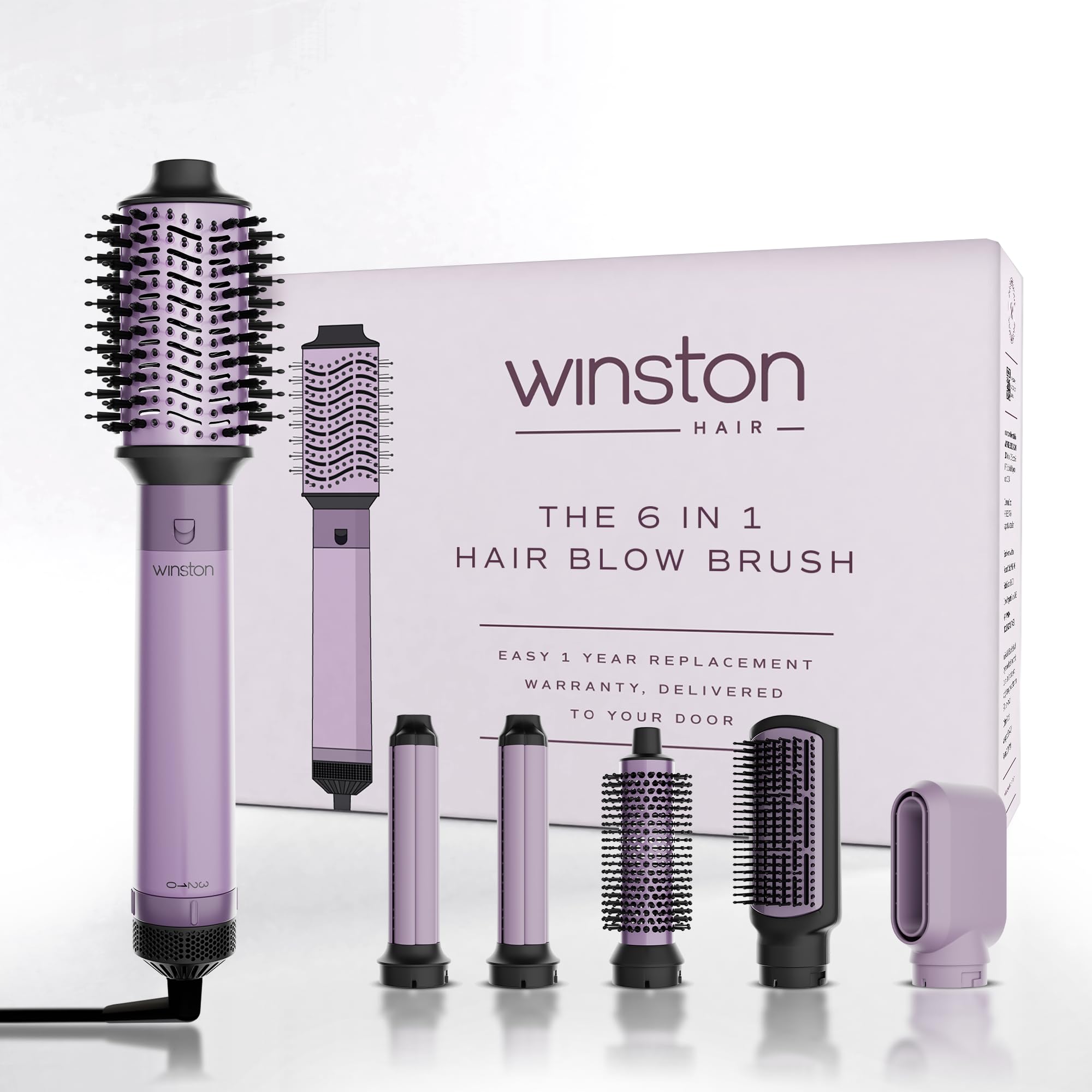 Winston 5-in-1 Hair Styling Blow Brush for Women - 1200W | Air Brush with Auto Wrap Curler, Hair Dryer, Straightening Brush & Curl Enhancer Suitable for All Hair Types (Purple)-image-29