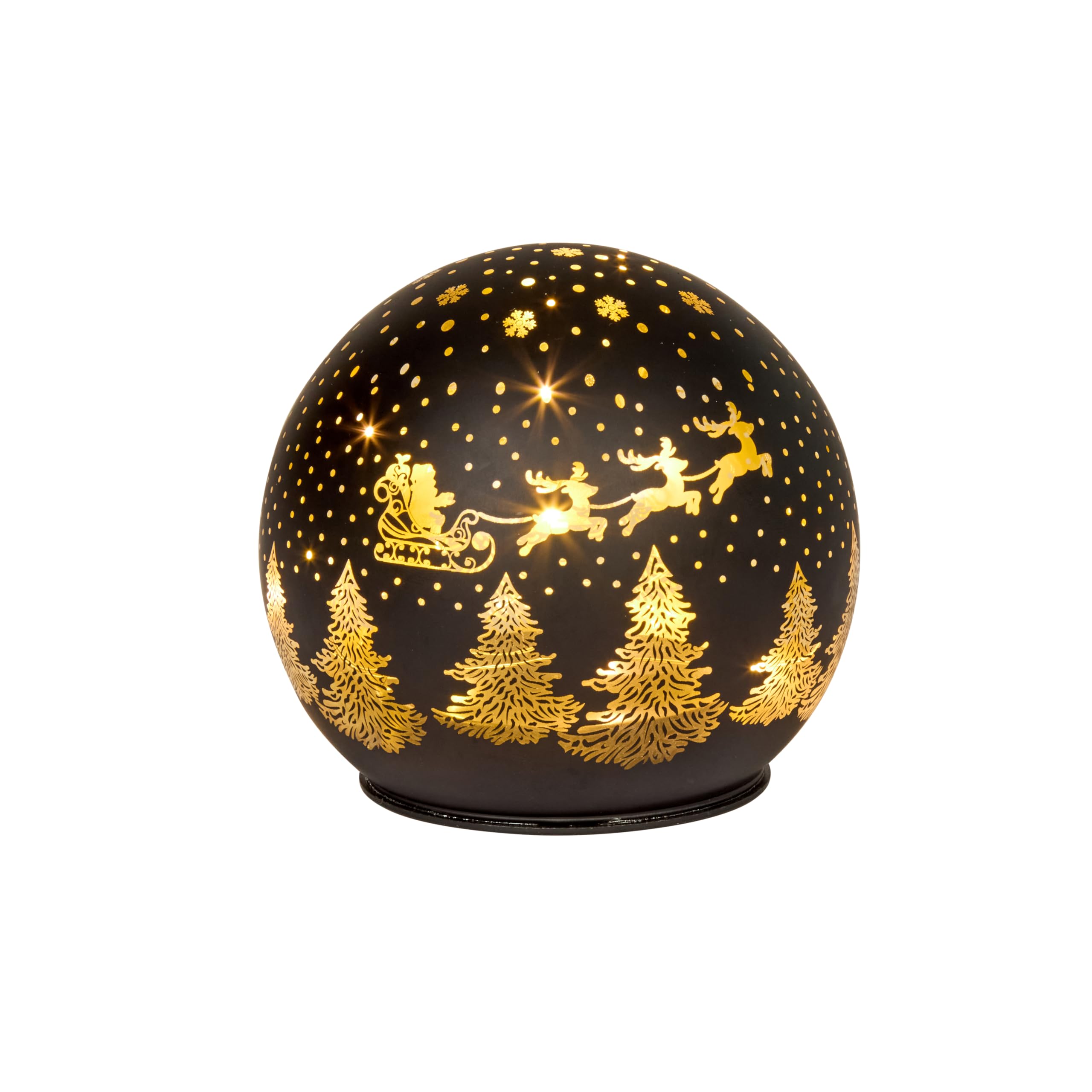Smart Garden WonderGlobe Onyx – LED Glass Christmas Globe – 11cm Battery Powered Festive Light-Up Decoration