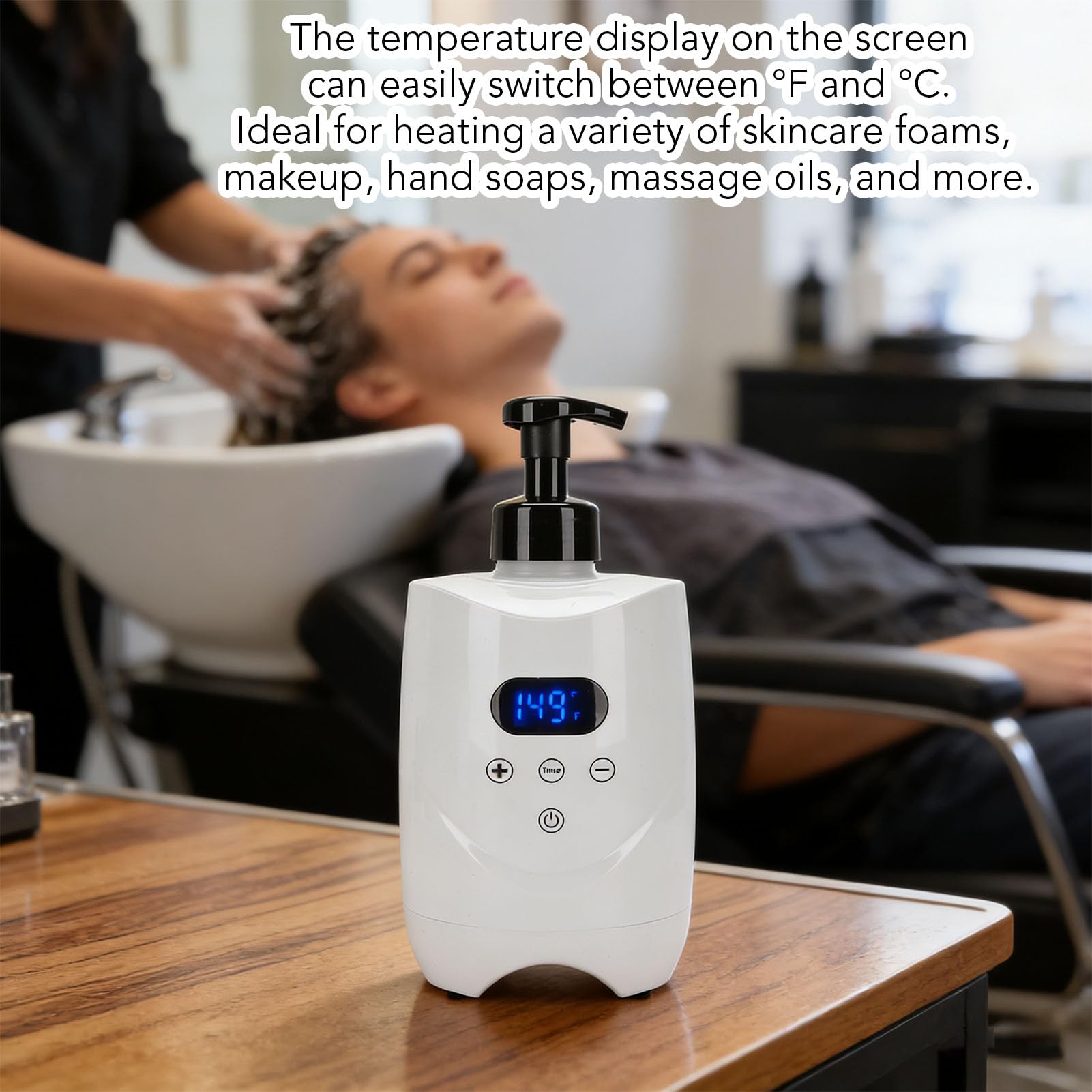 FILFEEL Rasierschaum-Heizung, Warme Schaummaschine für Friseursalons und den Heimgebrauch mit Einstellbarer Temperaturanzeige, Erwärmt Rasierschaum und Massageöle Schnell (EU-Stecker 220V)