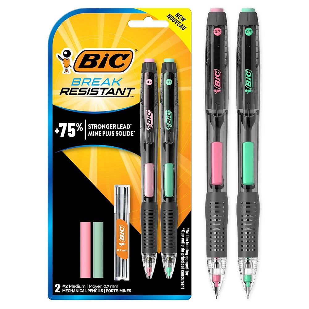 シャープペンシル2本セットと消しゴム Amazon.co.jp: BIC シャープペンシル 消しゴム付き 2号 中字 0.7