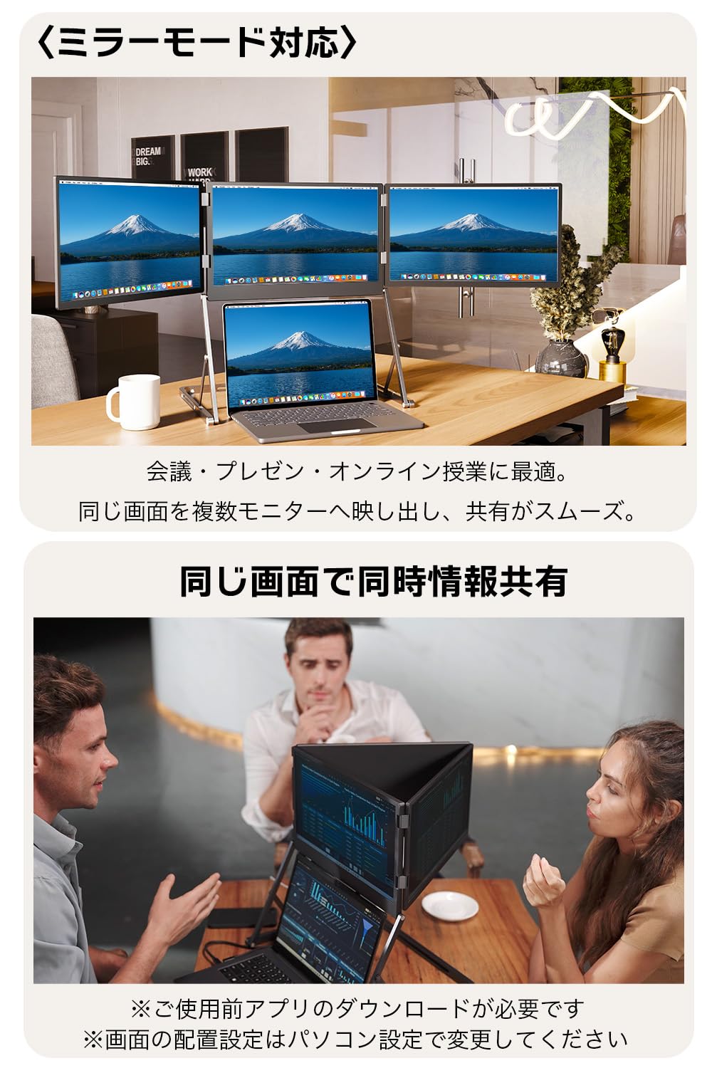 Amazon.co.jp: PETOOP トリプルモニター マルチモニター 14インチ 3
