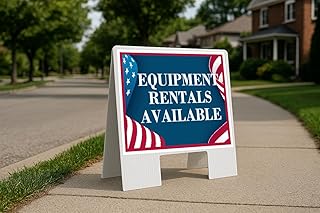 Equipment Rentals Available 4Th Of July American Flag Usa Patriotic Bunting A-Frame Double Sided 23x23 in. Yard Road Sign