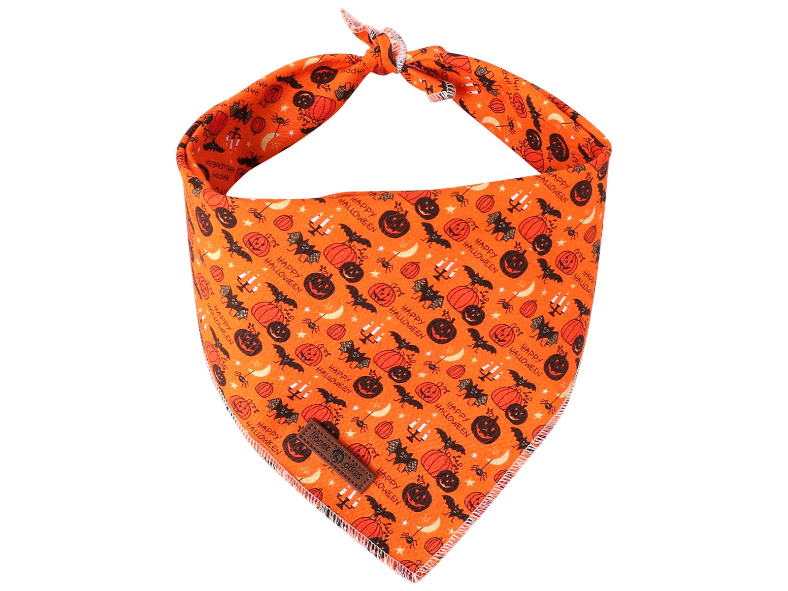 Lionet Paws Cotton Dog Bandanas,Hallows Eve Comfortable Dog Triangle Bibs Scarf Dog Kerchief,Fall Orange Scarves for Small Medium Dogs Pets
