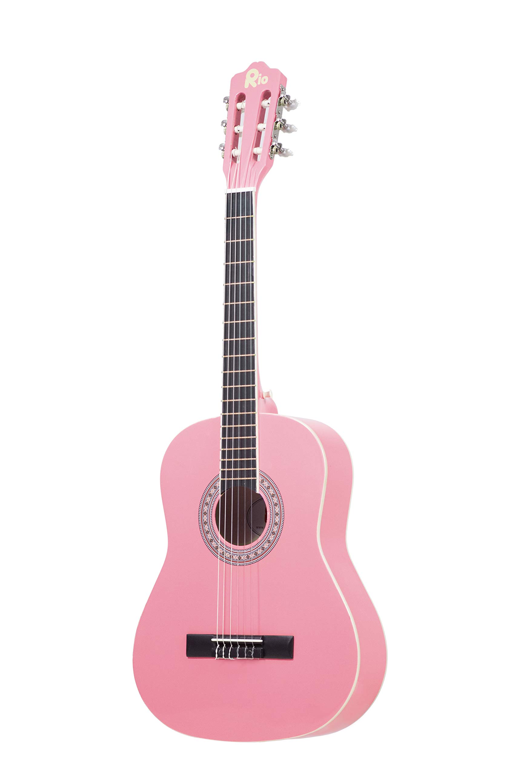 Akustikgitarren-Set (3/4-Größe, für Kinder von 9-12 Jahren, inkl. Tasche, Gurt, Plektren, Stimmpfeifen 3/4 size rose