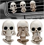 3 PCS Skull Car Air Freshener Vent Clips, Cool Goth Auto Air Freshener Cute Skeleton Dashboard Accessories, Skeleton Air Conditioner Vent Clips Interior Decor for Men Women