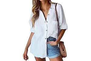 Classic Comfort: Women's Cotton Button Up Blouse