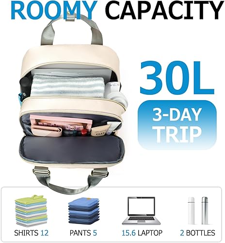 Miniatura 3 de Liokesa Mochila para laptop para mujer, mochila escolar para adolescentes y niñas, bolsa acolchada para laptop de trabajo de 15.6 pulgadas con