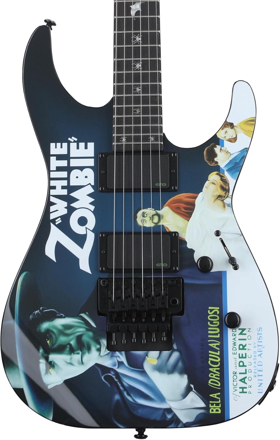 ESP LTD Kirk Hammett Signature KH-WZ White Zombie Electric Guitar - Black with Graphic
