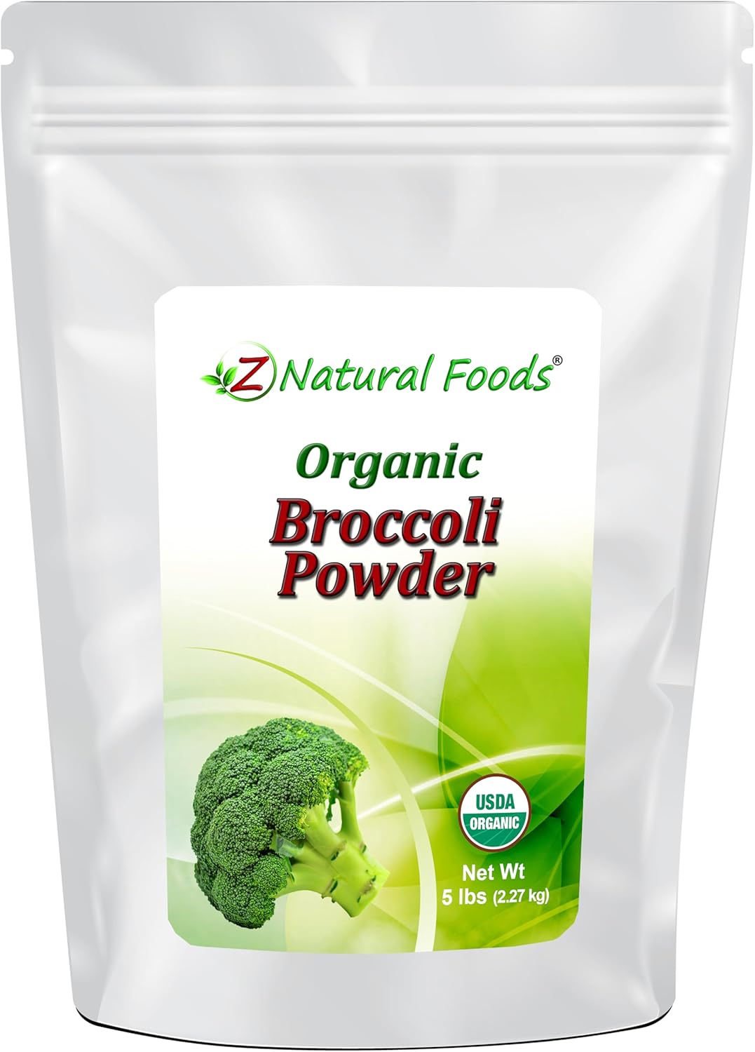 Z Natural Foods Organic Broccoli Powder, Nutrient Dense, Superfood Powder Supplement for Smoothies, Shakes, Soup, Sauces, Coffee, Pasta, More - Raw, Vegan, Gluten Free, Non GMO, Kosher, 5 lbs