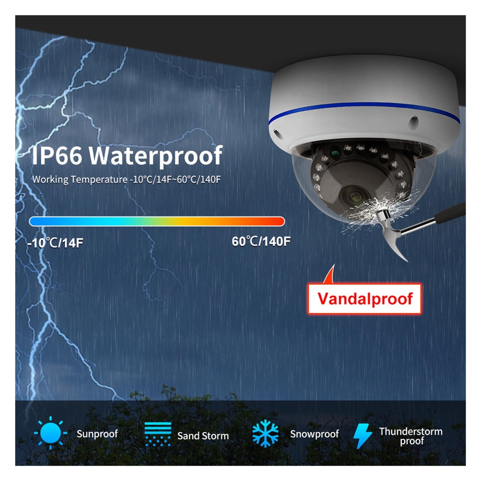 Système de caméra de sécurité CCTV PoE 8CH 5MP, dôme PTZ, Audio(None,8CH NVR 8 Camera)