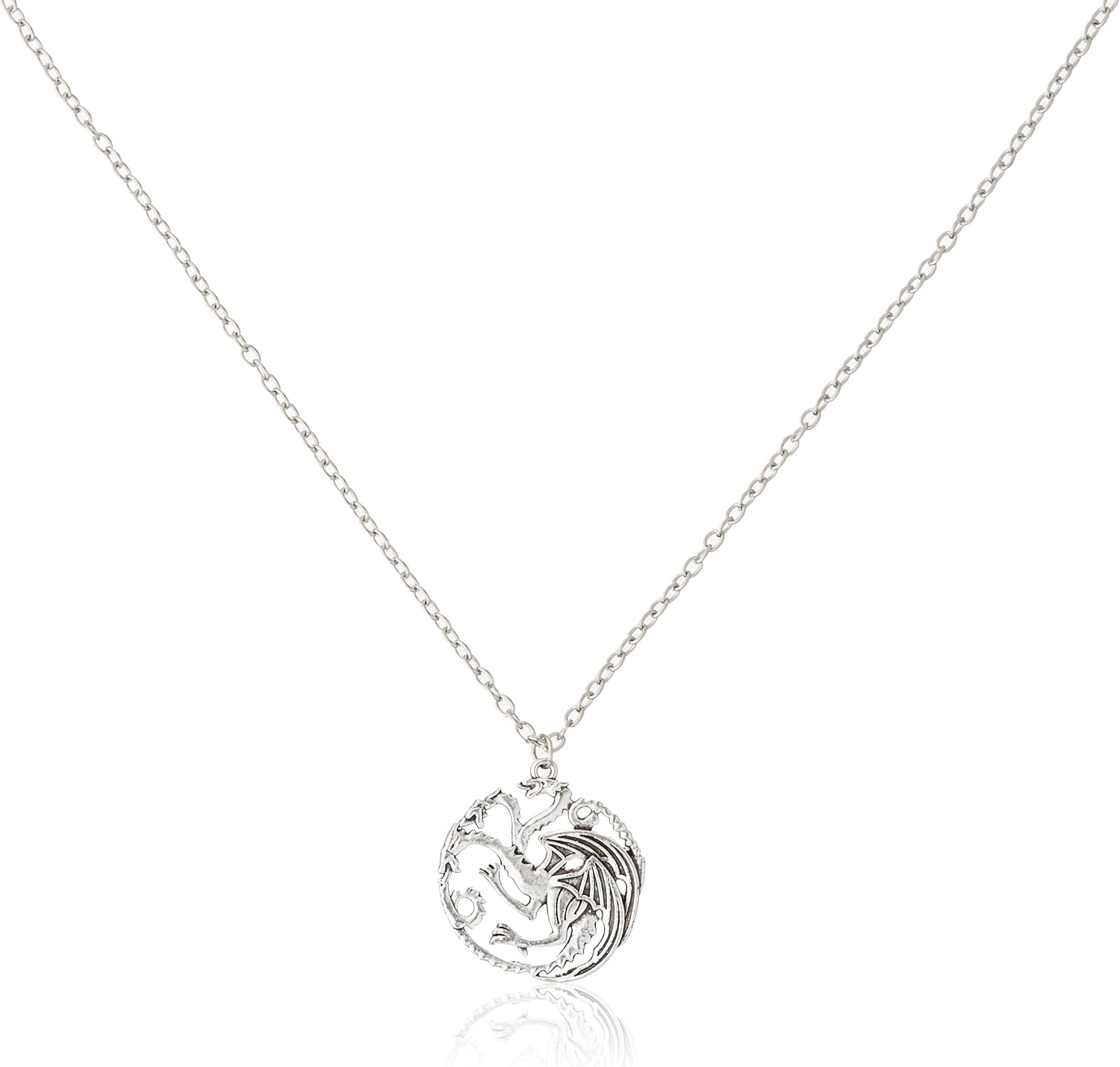 Game of Thrones Inspired Targaryen Silver Color Pendant Costume Necklace