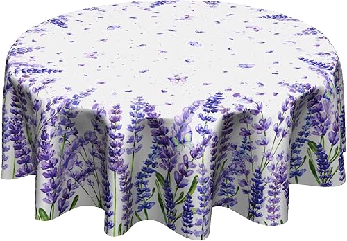 Miniatura 11 de Mantel redondo para Oktoberfest de 60 pulgadas, manteles a cuadros azules y blancos de poliéster, mantel de Baviera de gingham azul para Hoja