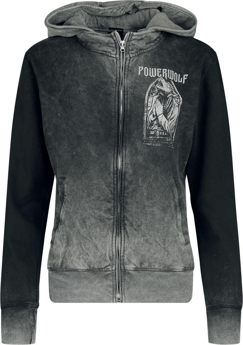 Powerwolf Lupus dei Frauen Kapuzenjacke grau Band-Merch, Bands