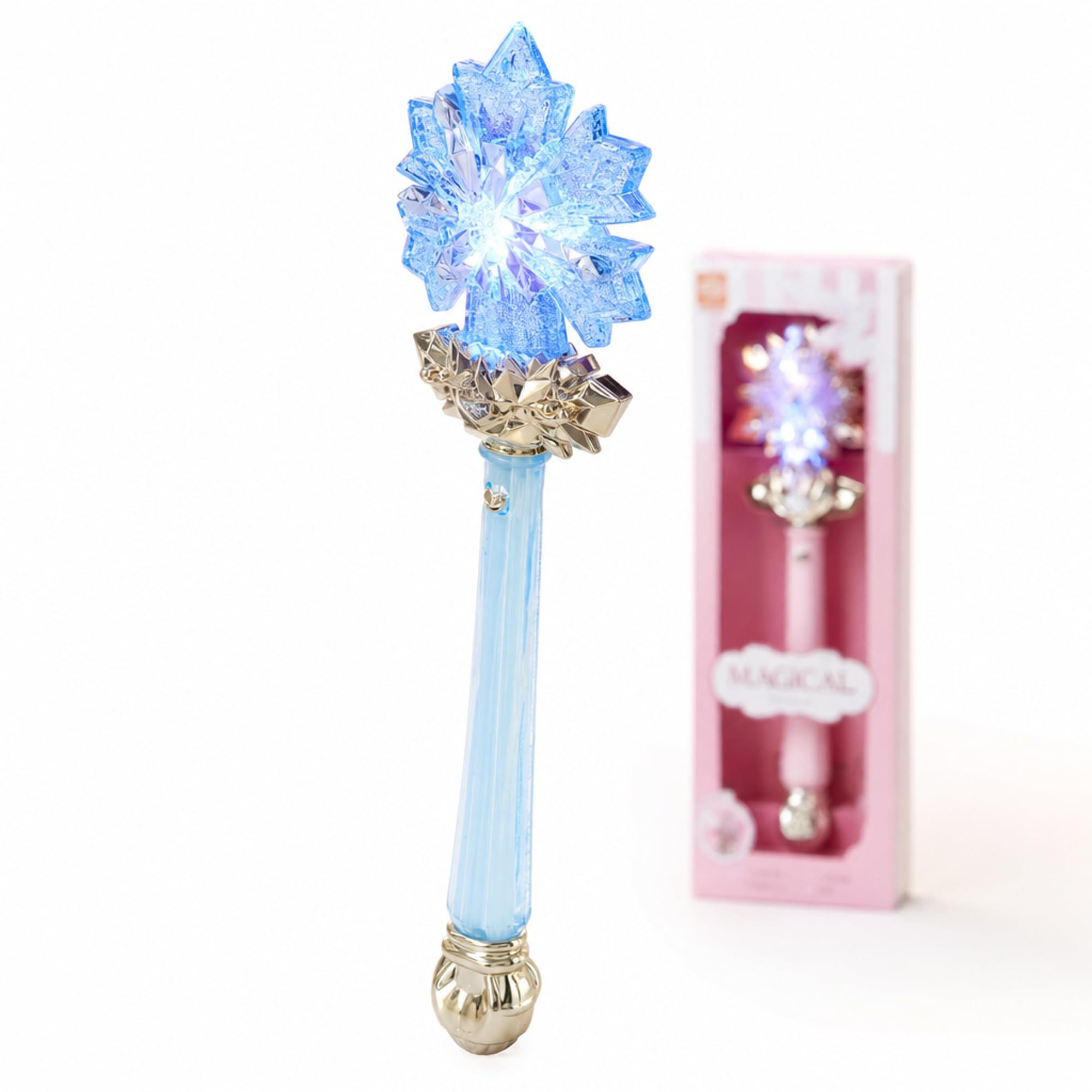 Snowflake Magic Wand for Girls with Water Spray Lights and Music - Snow Spray Light Up Princess Wand Toy - Birthday Gift for Girls Age 3 to 8 Years (Assorted Colour)-image-46
