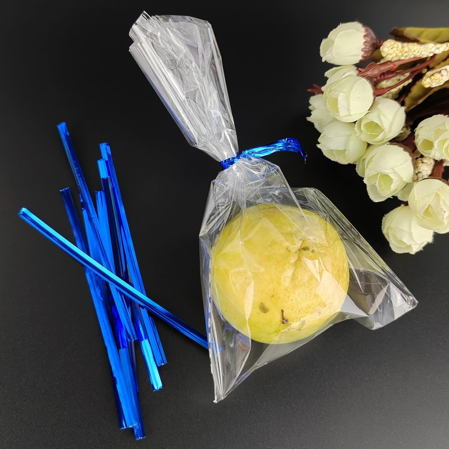 Cake Decor Metallic Blue Twist Ties Wire for Cake Pops, Chocolate, Wrapping Gift, Candy & Cone Sealing (Pack of 400) 3