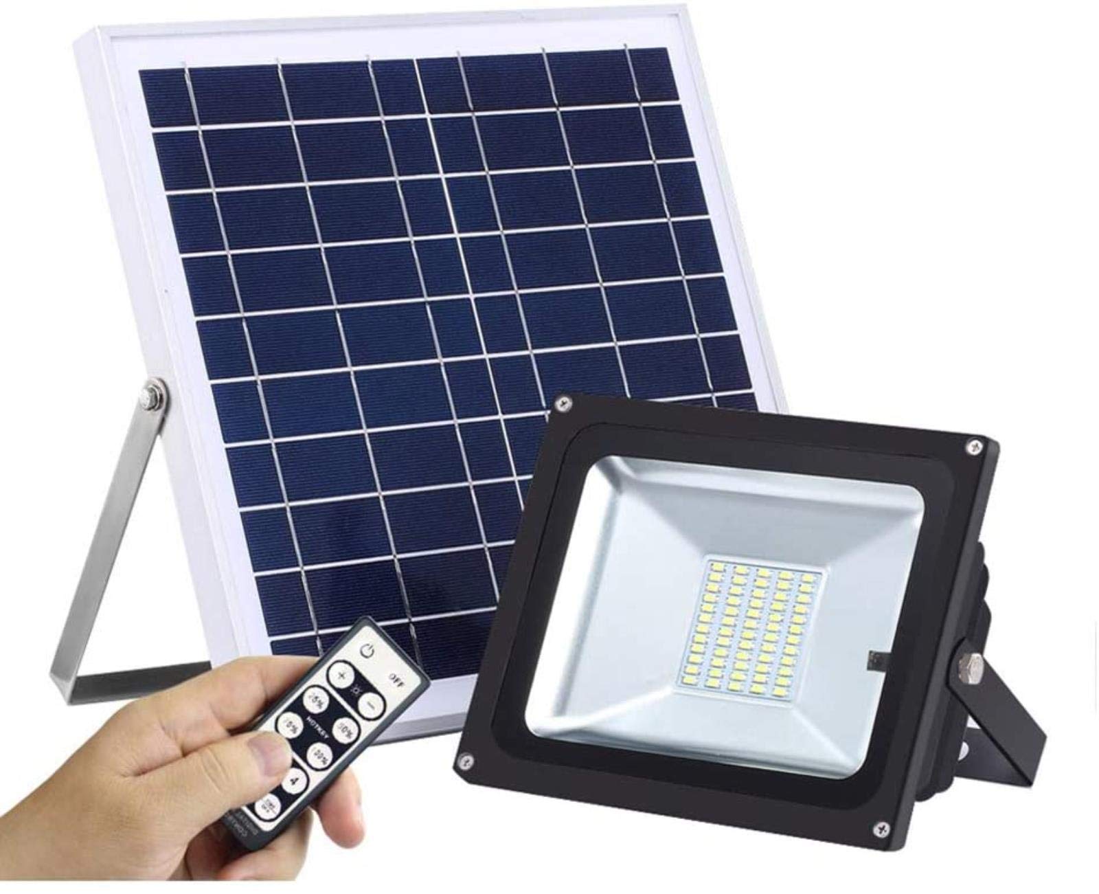 Oświetlenie słoneczne LED, z pilotami na podczerwień, wodoodporne zewnętrzne lampy solarne reflektory zewnętrzne oświetlenie zewnętrzne na taras taras taras ogród podjazd basen strefa podjazdu basen