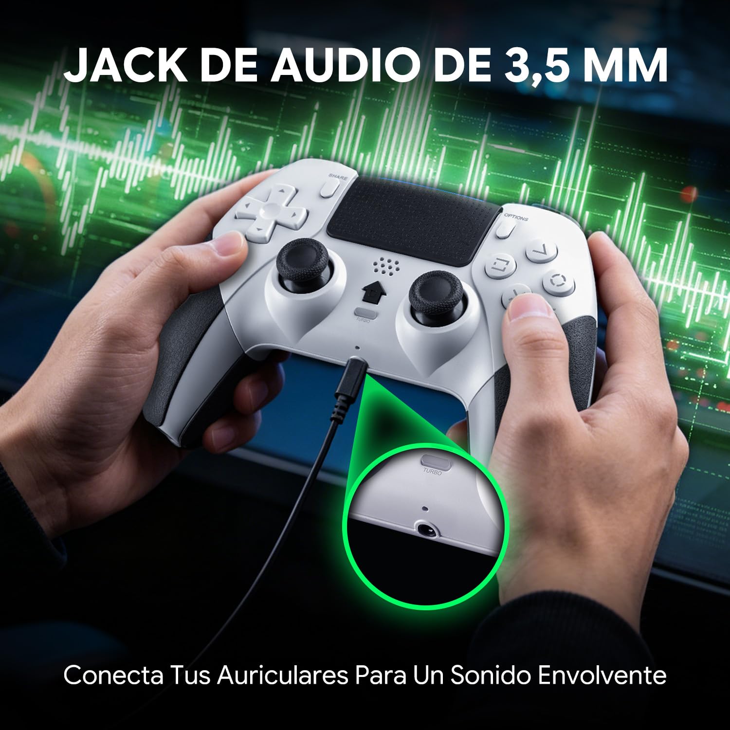 NITHO EVOLUTION Mando Inalámbrico Compatible con PS5 Pro/Slim, PC, iOS y Android, Gamepad con Joysticks Hall Effect, Doble Vibración, Macro, Turbo, Sensor de Movimiento de 6 Ejes y Panel Táctil