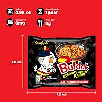 Vista 4 de Samyang Buldak (Korean) Hot Spicy Chicken Stir Fried Ramen (Noodles) 4.94 oz (Pack of 40)