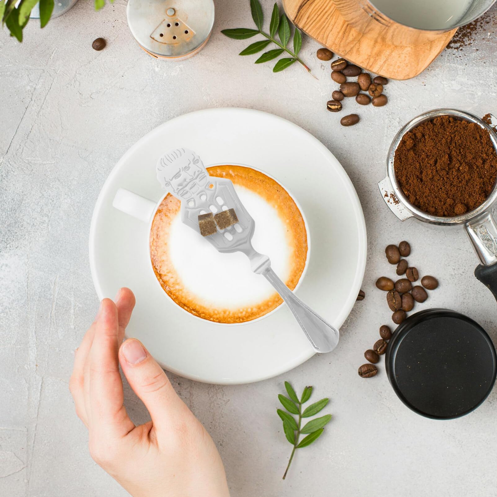 OUNONA Stainless Steel Absinthe Spoon Dripper Handheld Slotted Sugar Cube Strainer Easy to Clean Comfortable Grip for Home Bar and Restaurant Use Resistant to Deformation