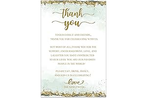 Elegant 50 Wedding Thank You Place Cards for Reception Decorations