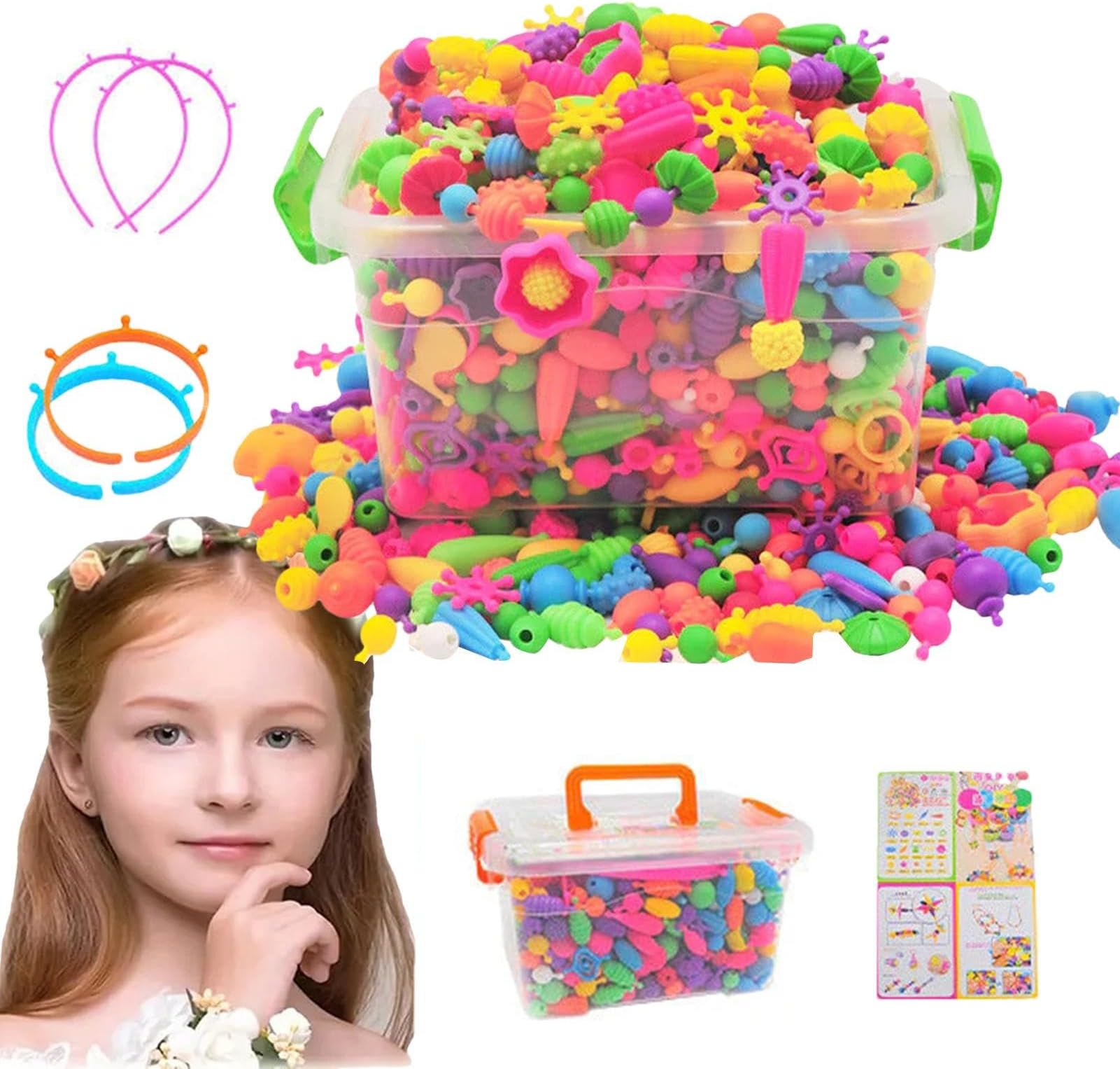 Jewelry Pop Beads Portable Jewelry Making Toy Arts and Crafts Set