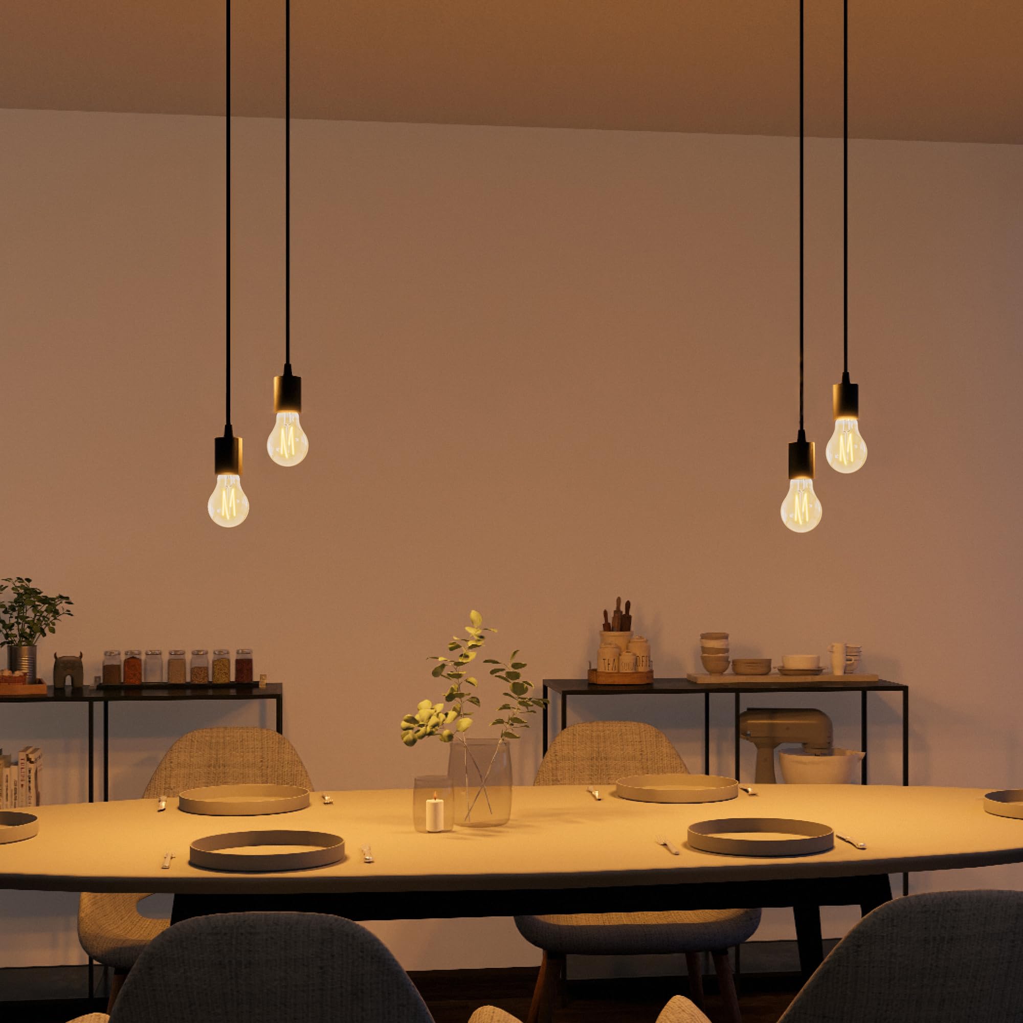 SSC-LUXon PARU Pendelleuchte Vintage 2-flammig - Hängelampe inkl. Smart CCT LED Lampen WLAN kompatibel mit Alexa, Siri & Google
