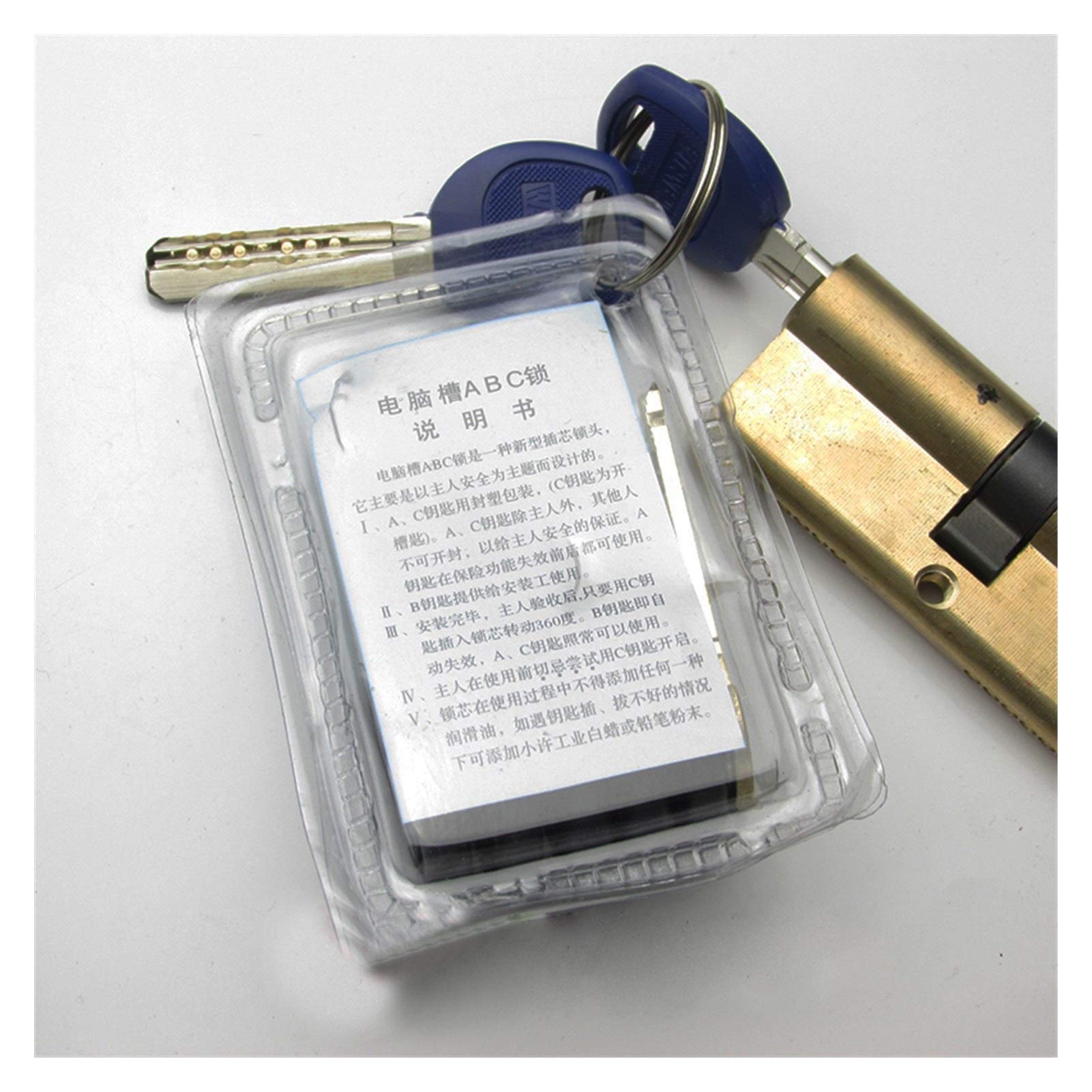 Nucleo della Serratura Porta, Vecchio Stile, di Accesso, Doppia Apertura, Tutto in Rame, Nucleo AB, Cilindro Tipo Universale(100mm37.5add62.5)