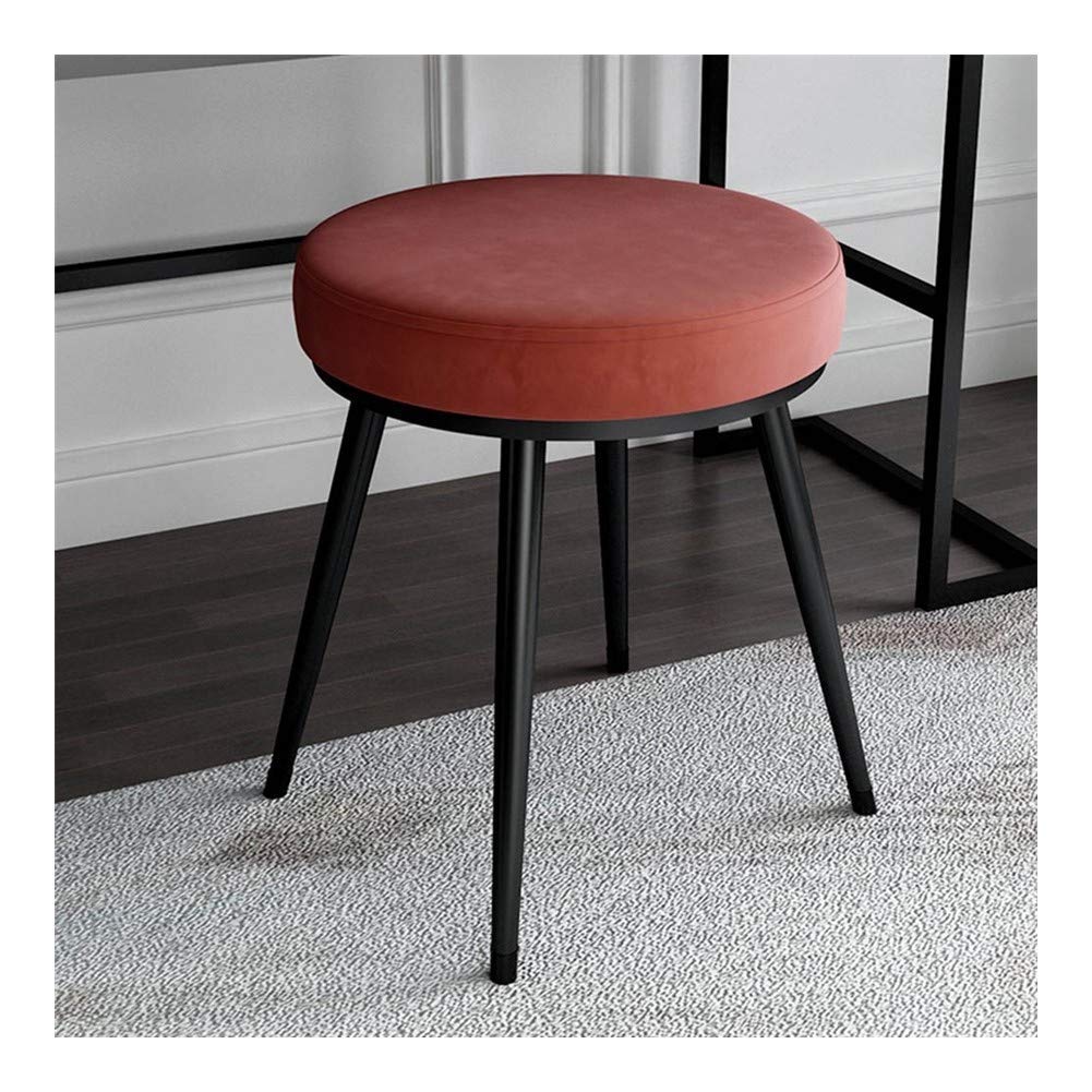 Tabouret de maquillage rouge en fer forgé 34x45 cm pour coiffeuse