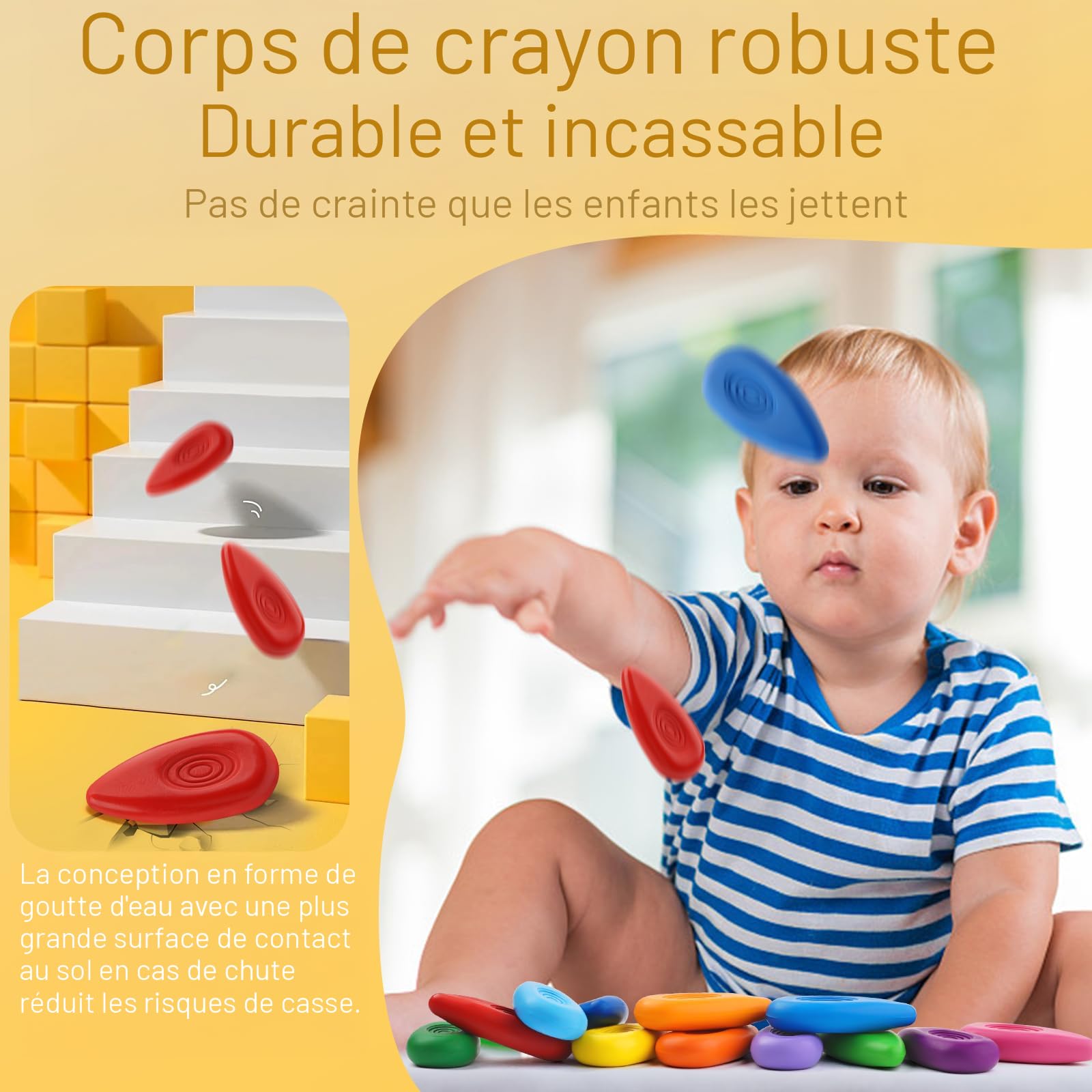 Pack de 12 Crayons Couleurs BIC Kids Evolution Illusion Avec Gomme