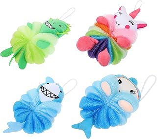 FRCOLOR 4 Pçs Esponjas De Banho De Bola De Banho Infantil Para Chuveiro Bombas De Banho Para Crianças Bucha De Banho Esponja De Banho Redemoinho De Chuveiro Esfoliante Esponja De Banho