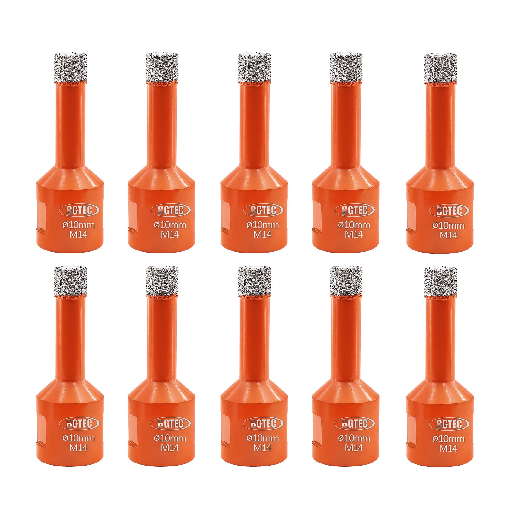 Diamond Drill Bit Set - BGTEC 2PCS 10MM Tile Drill Bits With M14 Thread for Tile Porcelain Stoneware Ceramic Marble Granite, Vacuum Brazed