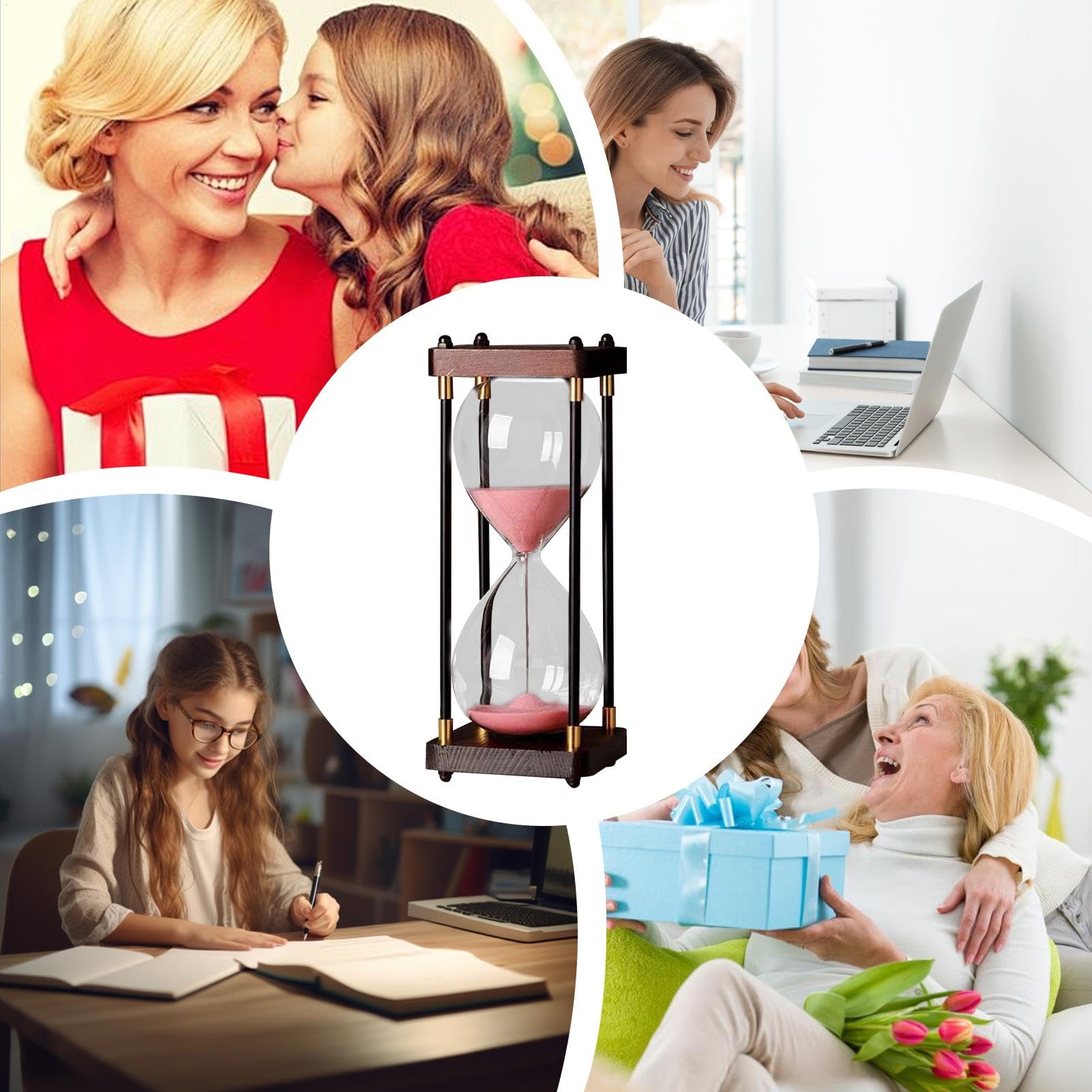 60 Minuten Sanduhr – dekorative Sanduhr – eleganter Sand-Timer – Sand ab 60 Minuten Sandornament, Dekoration des Schul- und Bücherregals