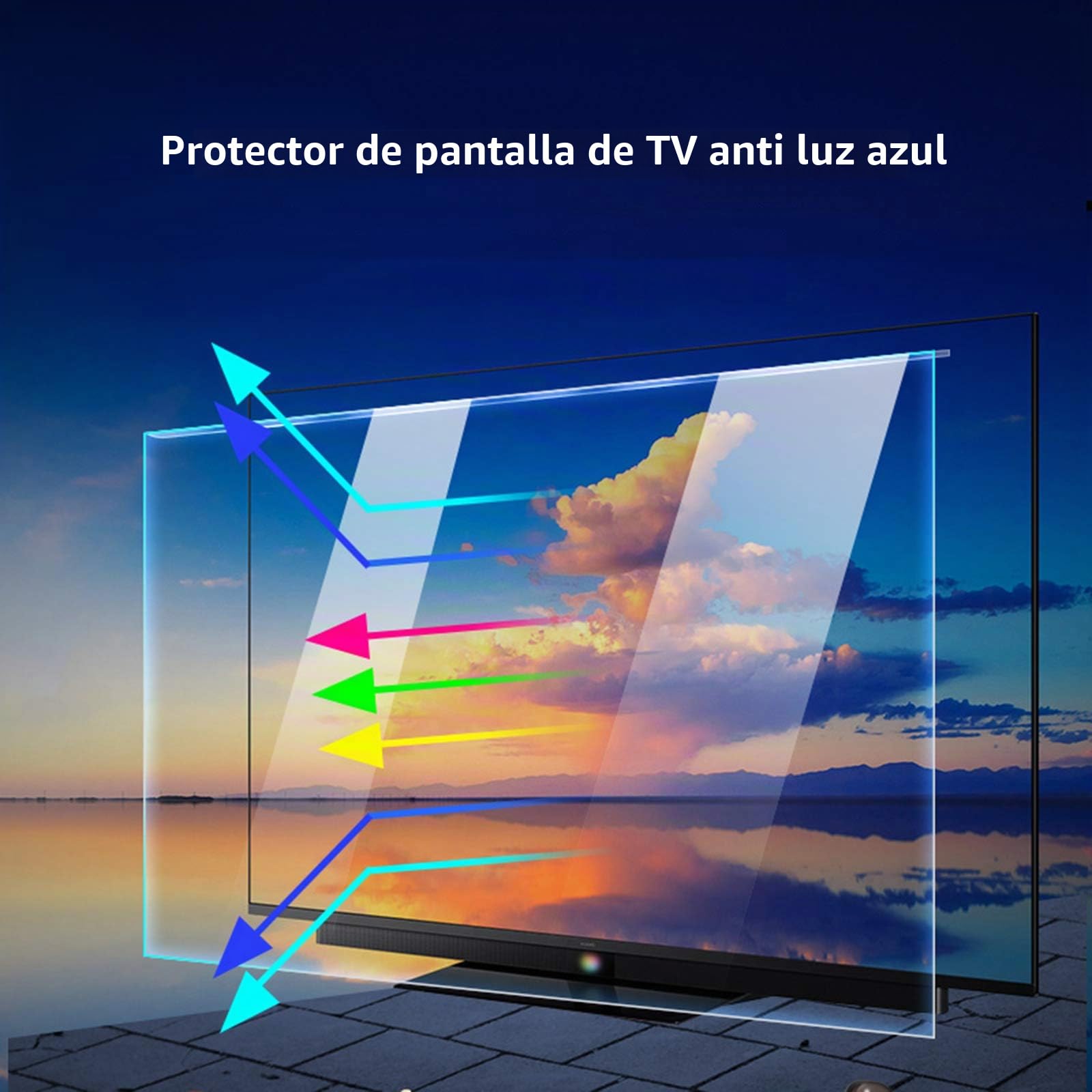 Protector De Pantalla De TV Antideslumbrante, Filtro De Luz Azul para Pantalla De TV De 32-65 Pulgadas, Película Protectora Mate/Tasa De Antirreflejos hasta 90% Aliviar Fatiga,32"(698 * 392)