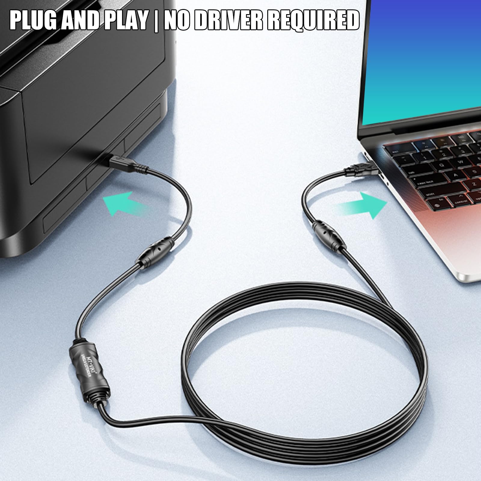 Cavo di prolunga USB con tecnologia ripetitore per stampante scanner da 10 m a 15 m