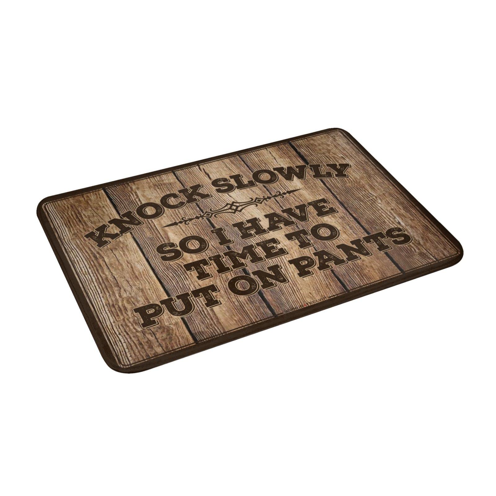 Tapis de camping-car Knock Slowly humoristique et accueillant pour l'extérieur