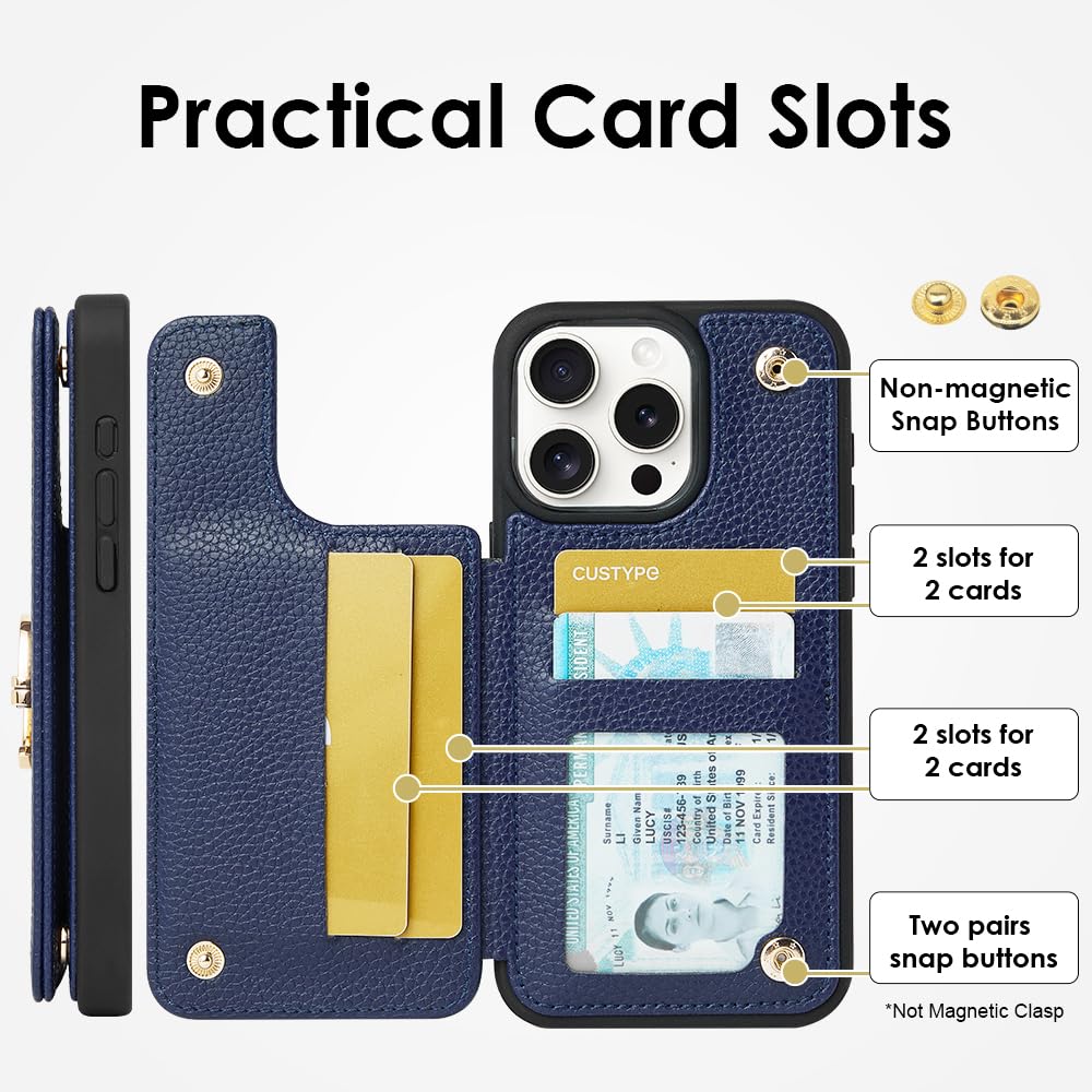 Amazon.co.jp: CUSTYPE iPhone 15 Pro用ウォレットケース、カード