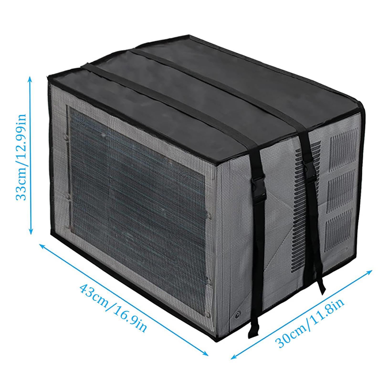 Enhon Netz-Klimaanlagenabdeckung Für Fenster-AC – Schwarz, Wasserdicht, Mit Doppelriemen, 53x41x39 Cm