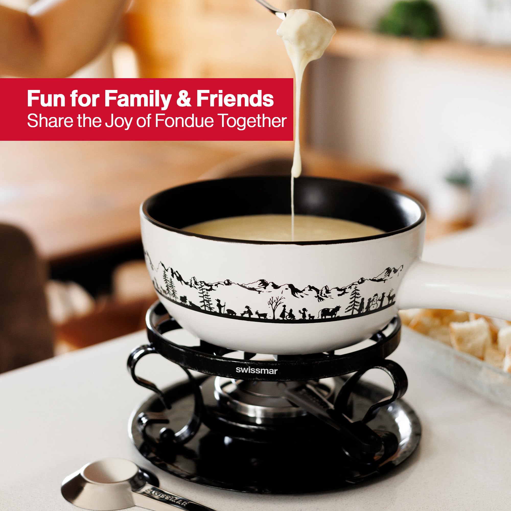 Fondue Swissmar F66885 Heidi Service à fondue en céramique 9 couches