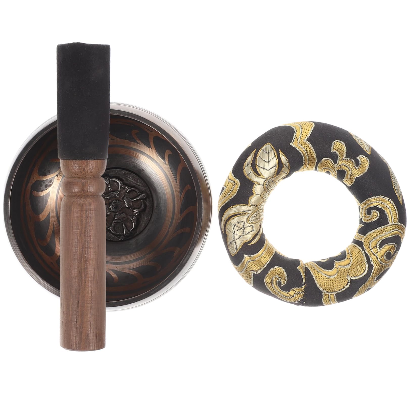 2 Set Campane tibetane Bassi elettrici Campane per il canto Campane per musica da meditazione Campane per accordatura Accessori per campane da meditazione Cuscino per campane sonore Campane per suo