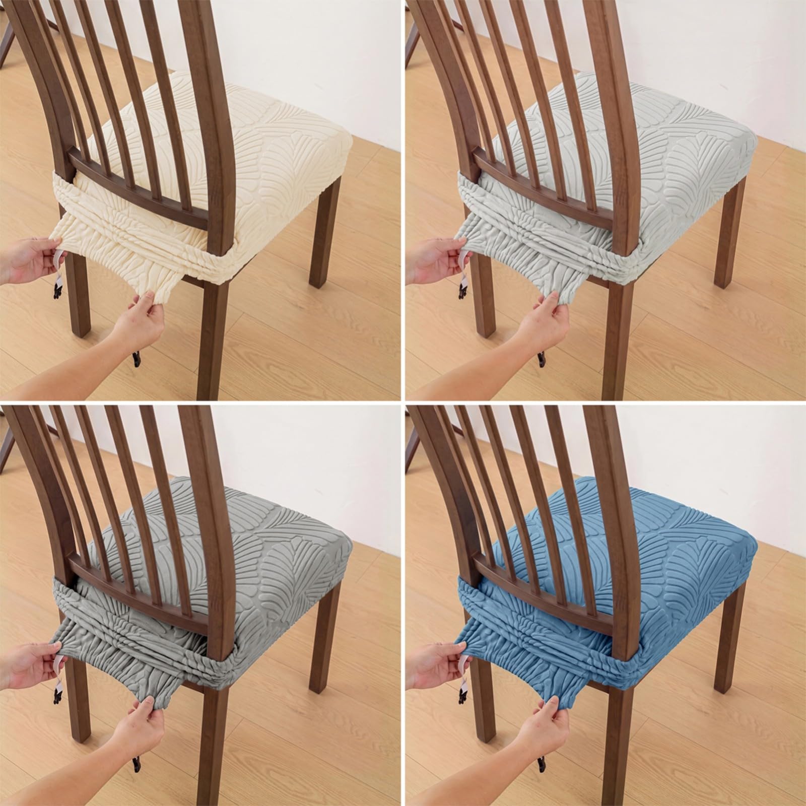 Elásticas Lavables Fundas para Cojines de Sillas de Comedor Pack de 2/4/6