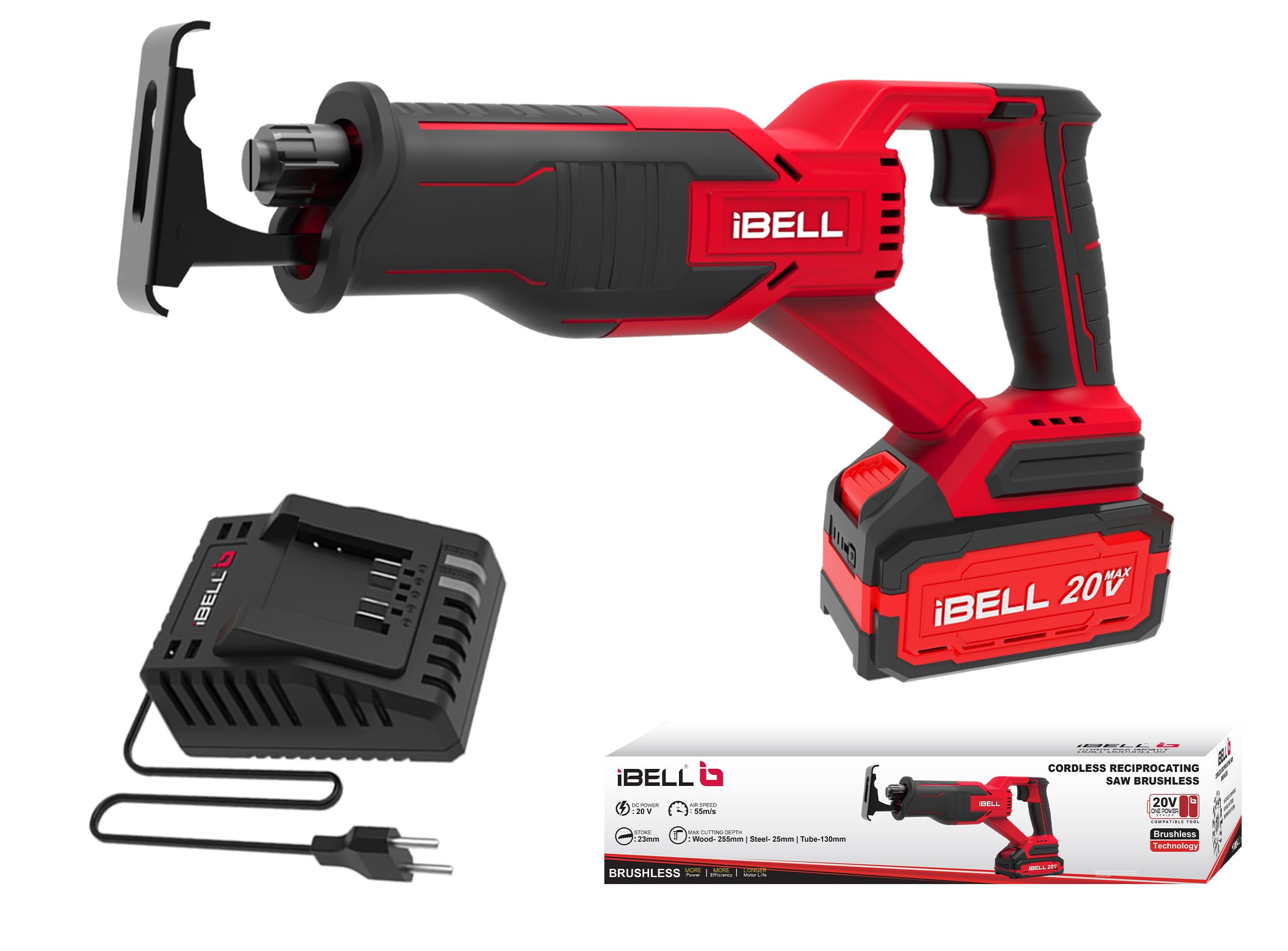 IBELL One Power Series Cordless Reciprocating Saw BR20-48 20V 2700RPM 4Ah Battery & Charger (B0CDQB9S28) Amazon Price History, Amazon Price Tracker