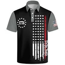 Mens July 4th Golf Shirt Patriotic Memorial Day Polo Tee LGBT Rainbow Short Sleeve Tops