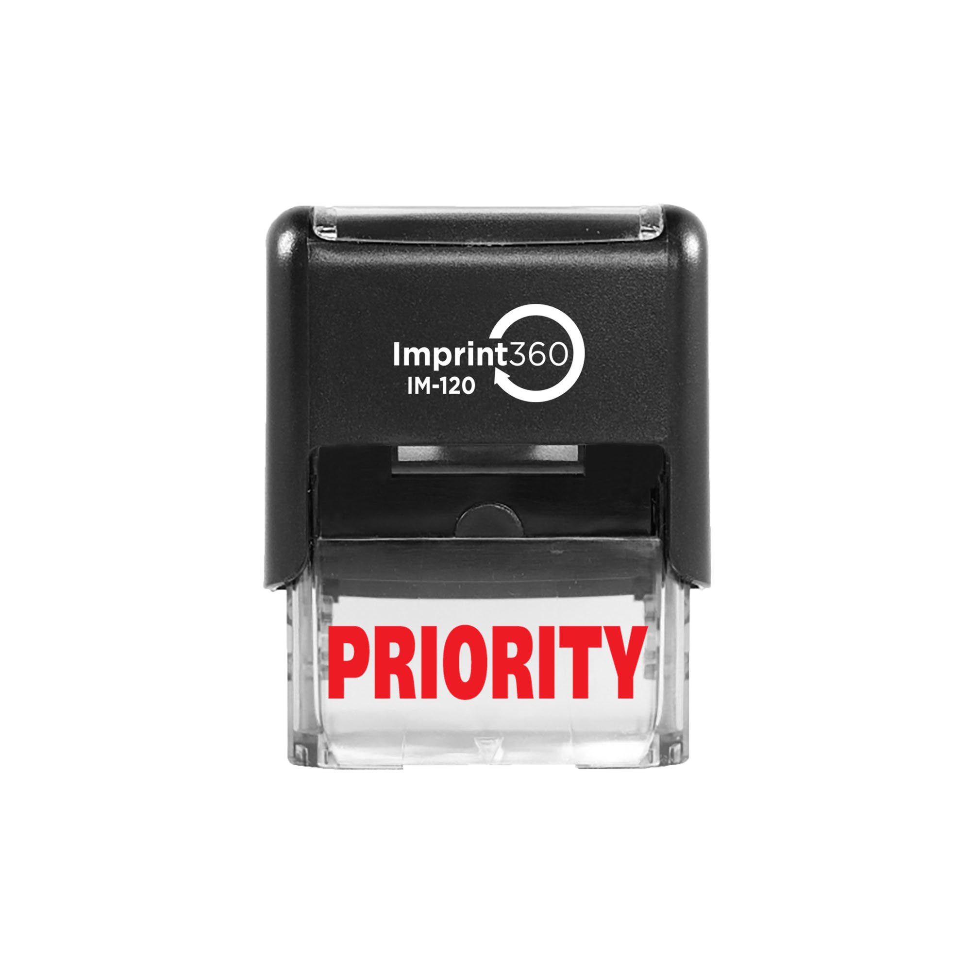 Imprint 360 AS-IMP1036 - Priority, Heavy Duty Commerical Quality Self-Inking Rubber Stamp, Red Ink, 9/16" x 1-1/2" Impression Size, Laser Engraved for Clean, Precise Imprints