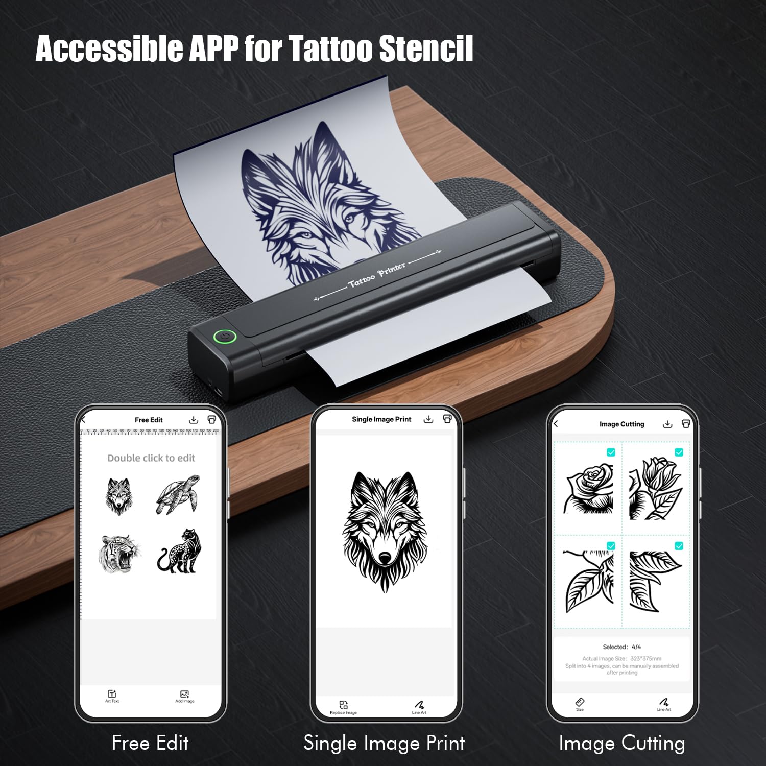 TATELF Termocopiadora Tattoo Bluetooth, Impresora Térmica para Tatuajes con 10 Hojas de Papel, Kit Completo para Artistas y Principiantes, Alta Precisión y Uso Fácil