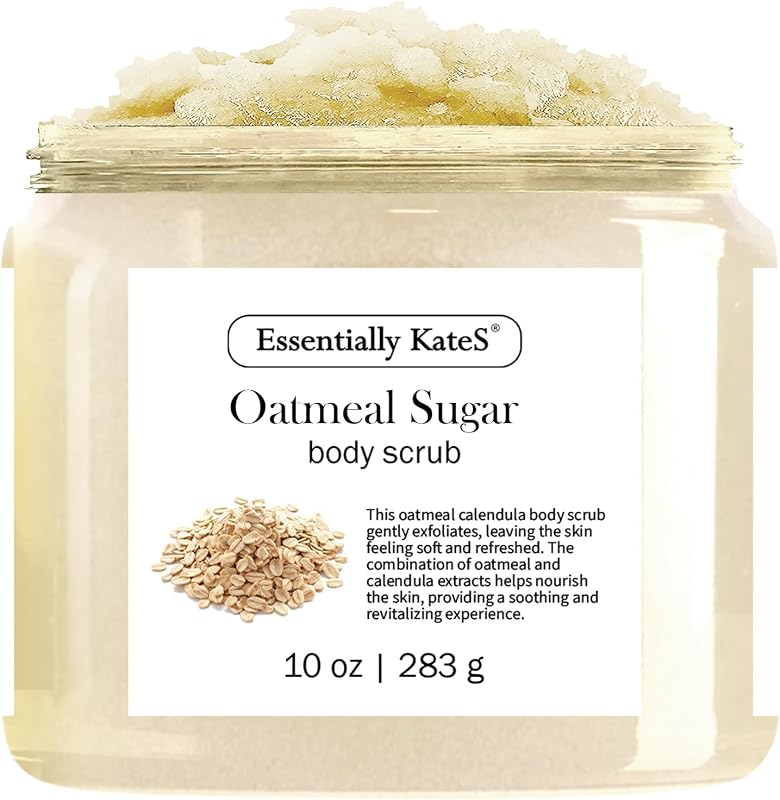 Oatmeal Sugar Body & Foot Scrub 10 oz - Very Gentle, and Perfect for Sensitive Skin, for a complete spa-like experience - Packaging color may vary.